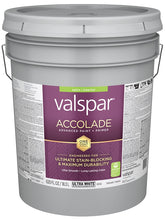 Valspar Accolade 1200 028.0012002.008 Latex Paint, Acrylic Base, Satin, Ultra White, 5 gal, Plastic Pail